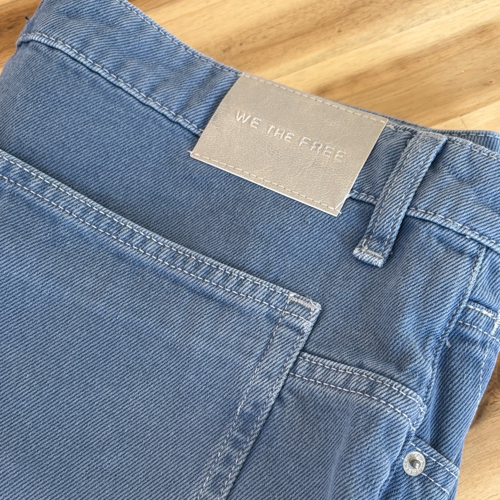 Free People We The Free Sky Blue Denim Barrel Pants